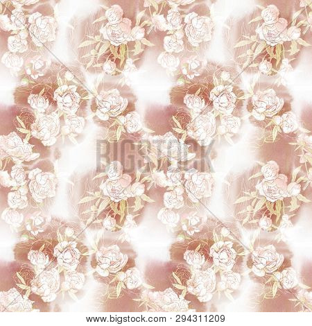 Floral Seamless Pattern. Hand Drawn Illustration. Fullsize Raster Atrwork.