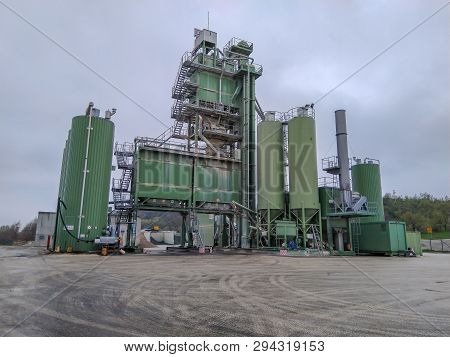 Zajecar, Serbia - April 09, 2019: Asphalt Base, Asphalt Production Plant In Zajecar In Serbia