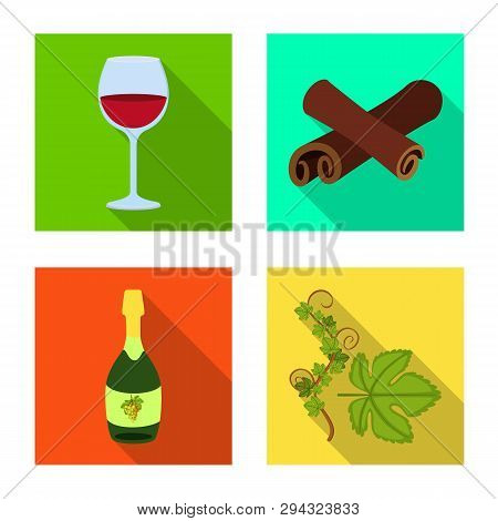 Vector Illustration Of Farm And Vineyard Sign. Set Of Farm And Product Stock Vector Illustration.