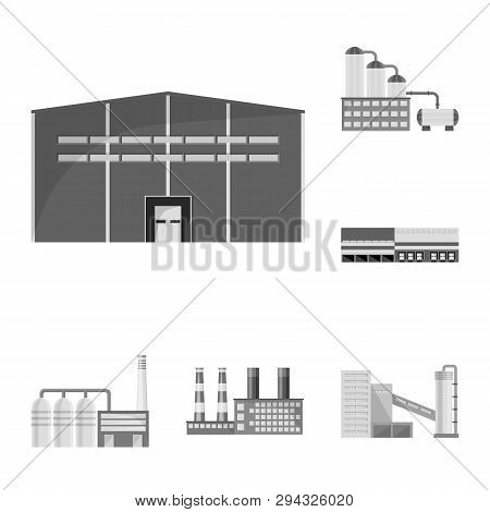 Vector Design Of Production And Structure Logo. Set Of Production And Technology Vector Icon For Sto