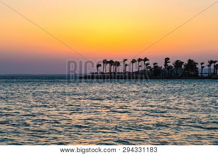 Sunrise On A Peninsula Of Hurghada On The Red Sea In Egypt