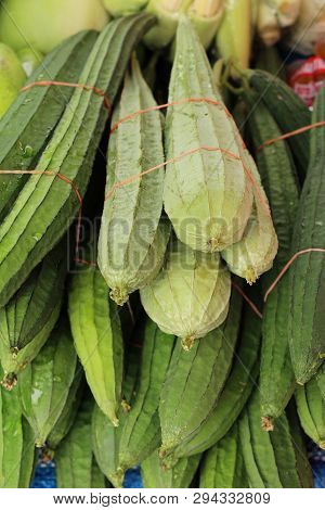 Luffa Acutangula For Cooking At Street Food