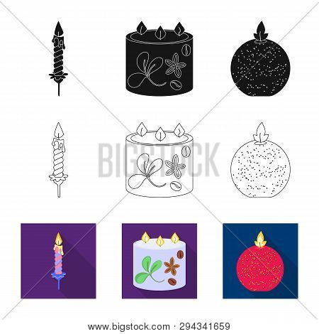 Isolated Object Of Relaxation And Flame Icon. Set Of Relaxation And Wax Stock Vector Illustration.