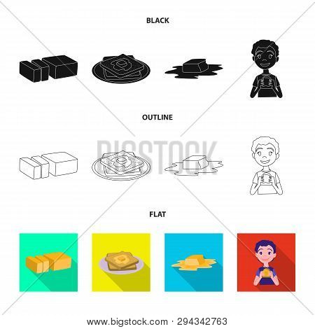 Vector Illustration Of Creamy And Product Logo. Collection Of Creamy And Farm Stock Vector Illustrat