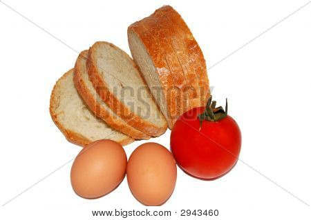 Brood met eieren en tomaat