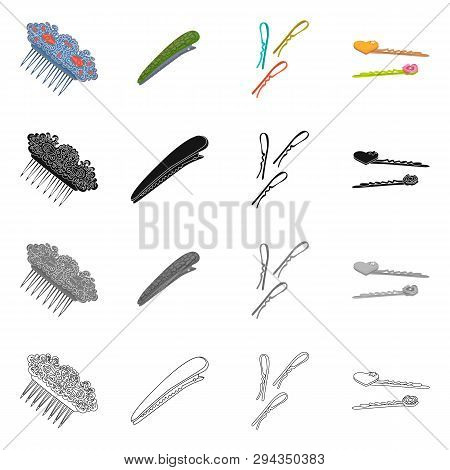Vector Illustration Of Beauty And Fashion Icon. Set Of Beauty And Female Vector Icon For Stock.