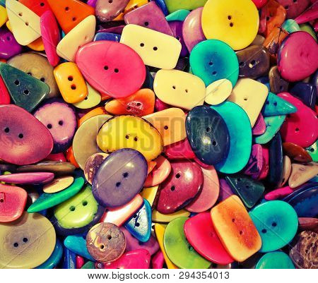 Background Of Buttons Made With Tropical Plants Seeds Called Vegetagle Ivory With Old Toned Effect
