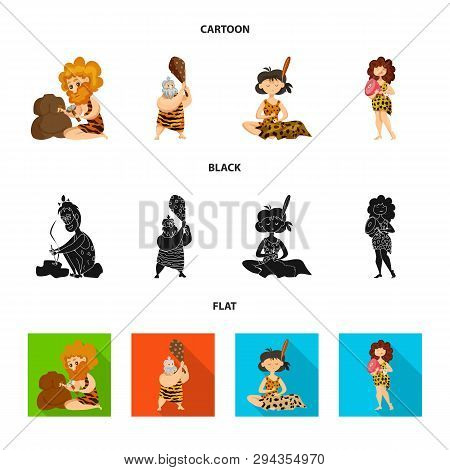 Vector Illustration Of Evolution  And Prehistory Icon. Set Of Evolution  And Development  Stock Symb