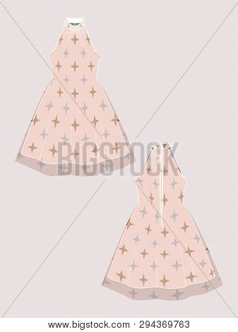 Customizable Fashion Design Template. Mockup For Showcasing Fabric Pattern. Technical Illustration O