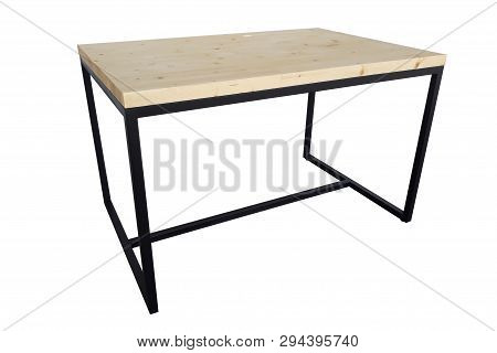 Loft Wooden Furniture Isolated On White Background