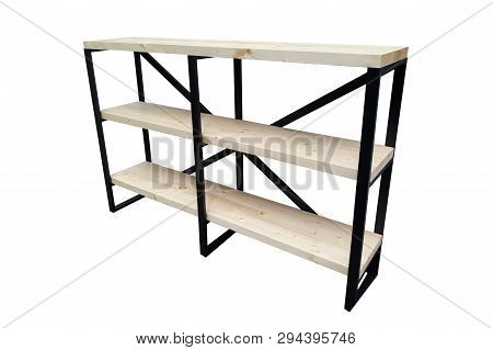 Loft Wooden Furniture Isolated On White Background