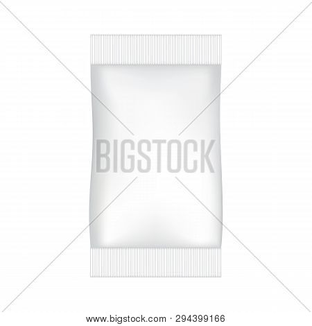 Empty White Wrap. Packing For Cream, Gel,  Cosmetics. Mock Up.