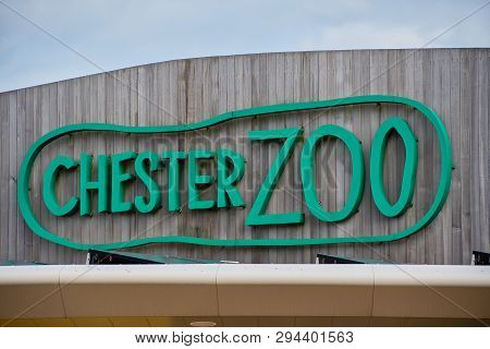 Chester, United Kingdom - March 27th 2019: Sign Above The Entrance To Chester Zoo