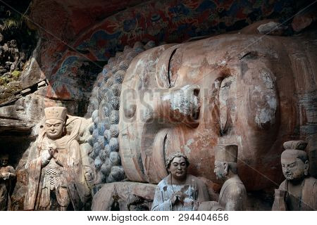 Dazu Rock Carvings as the World Heritage Site located in suburb Chongqing, China