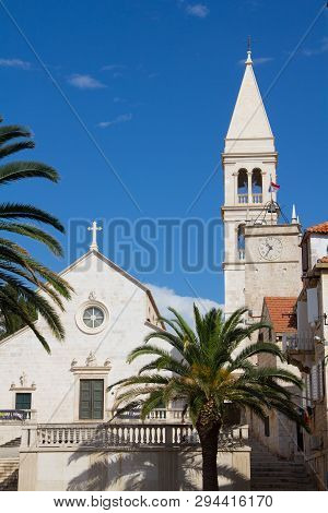 Supetar, Croatia / August 12th 2017: Church Of Saint Peter, Sveti Petar In Old Town Supetar, Brac Is