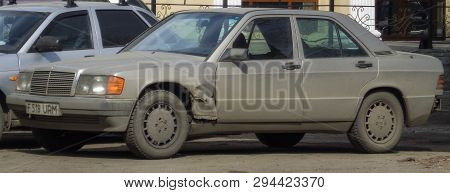 Kazakhstan, Ust-kamenogorsk, March 29, 2019: Mercedes-benz 190 (w201). Old German Car
