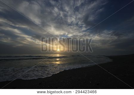Sunset Over The Gulf Of Mexico On Captiva Island Off The West Coast Of Florida In Summer.
