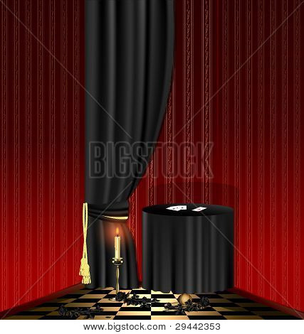 Černá tabulka v red room