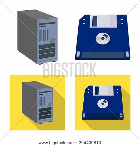 Isolated Object Of Laptop And Device Sign. Set Of Laptop And Server Stock Vector Illustration.