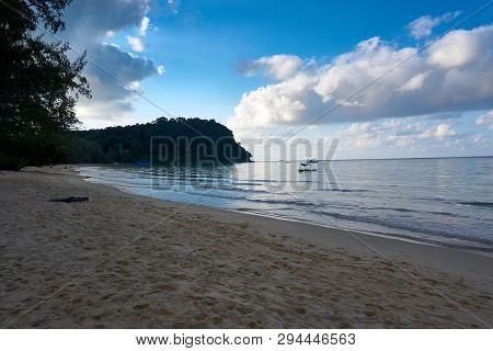 Lazy Beach At Sunny Summer Day. Koh Rong Sanloem Island, Lazy Beach. Cambodia, Asia