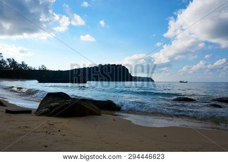 Lazy Beach At Sunny Summer Day. Koh Rong Sanloem Island, Lazy Beach. Cambodia, Asia