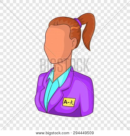 Translator Interpreter Woman Icon In Cartoon Style Isolated On Background For Any Web Design