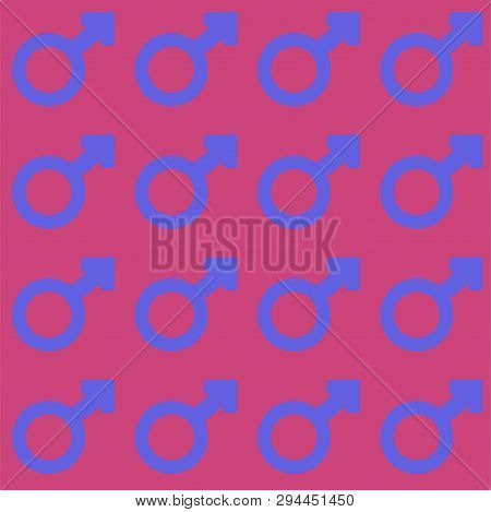 Male Gender Signs. Stock Vector Seamless Pattern