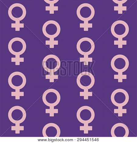 Female Gender Signs. Stock Vector Seamless Pattern