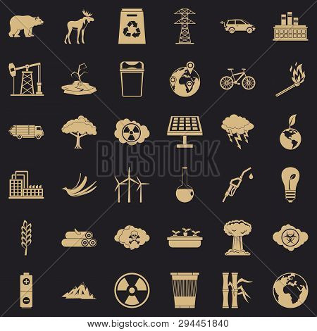 Our Ecology Icons Set. Simple Style Of 36 Our Ecology Vector Icons For Web For Any Design