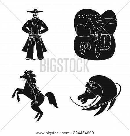 Vector Illustration Of Danger And Culture Sign. Set Of Danger And West Vector Icon For Stock.