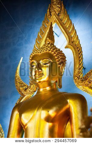 statue of Buddha in Wat Benchamabopit, Bangkok, Thailand