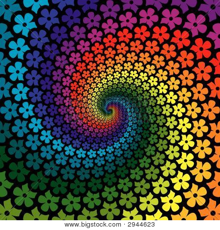 화려한 꽃 나선 배경