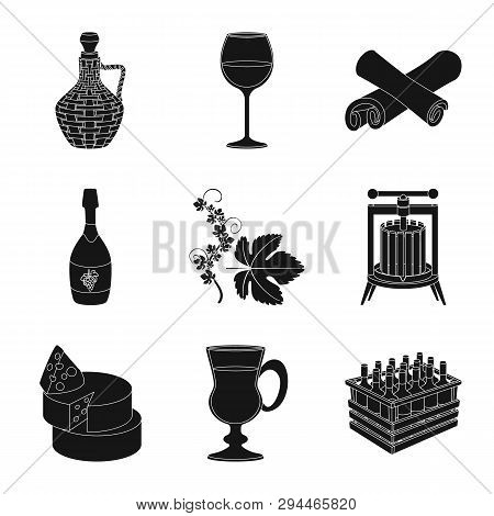 Vector Illustration Of Nature And Product Icon. Set Of Nature And Winery Stock Vector Illustration.