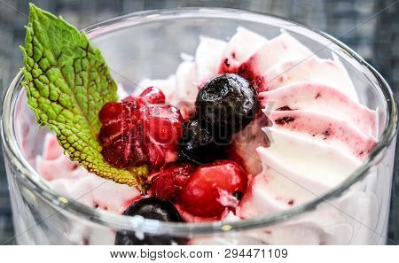 Creamy Milk Tender Dessert In A Glass.