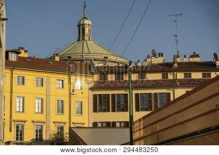 Milan, Lombardy, Italy: The Historic Via Fosse Ardeatine, Old Typical Street In The Center Of The Ci