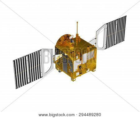 Interplanetary Space Station Isolated On White Background. 3d Illustration.