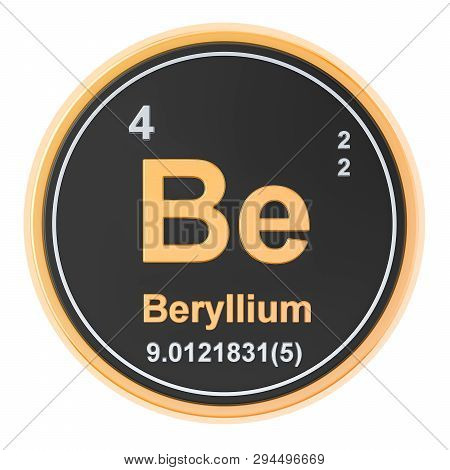 Beryllium Be Chemical Element. 3d Rendering Isolated On White Background