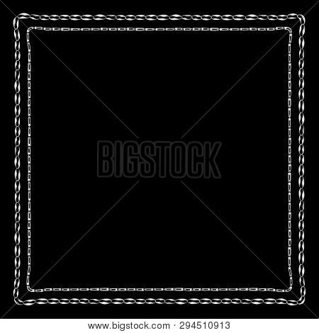 Chains Bandanna Square Silk Scarf Template With Vector Pattern For Textile Or Fabric. Sliver Chain O