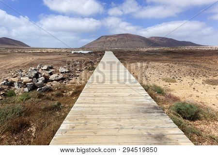 Jetty In Volcanic Landscape On The Island La Graciosa Of Lanzarote
