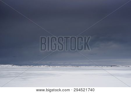 Winter harsh landscape in Lofoten Archipelago, Norway, Europe
