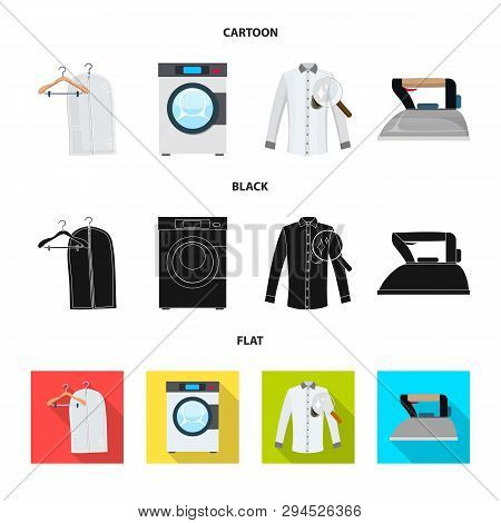 Vector Illustration Of Laundry And Clean Icon. Collection Of Laundry And Clothes Stock Vector Illust