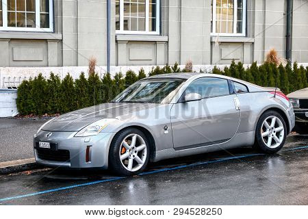Bern, Switzerland - March 13, 2019: Motor Car Nissan 350z In The City Street.