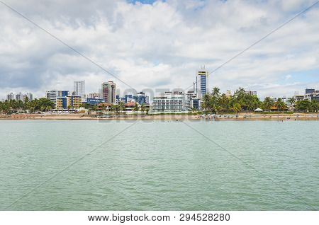 View To The Praia Do Bessa Beach And The Beachfront Buildings Of The City Of Joao Pessoa. Beachfront