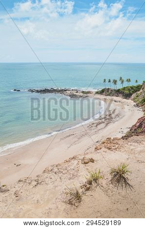 Top View Of Praia De Tabatinga At Costa Do Conde, Conde Pb, Brazil. View Of A Northeastern Brazilian