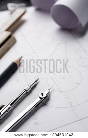 Clear Lines Of Drawing On Paper Form A Fragment Of The Drawing