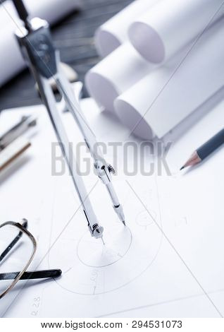 On The Desk Are Tools For Creating Drawings