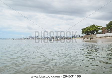 Joao Pessoa - Pb, Brazil - February 21, 2019: Bessa Beach (praia Do Bessa) At Joao Pessoa, Paraiba -
