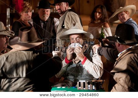 Medo velho Cowboy pego trapaceando