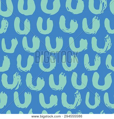 Seamless Pattern. Naive Fishscale Ornament In Blue, Green Colors. Pritn For Textiles, Scrapbooking I