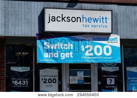 Indianapolis - Circa April 2019: Jackson Hewitt Tax Service Location. Jackson Hewitt Is The Second L